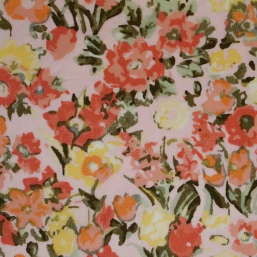 Pink, Yellow & Green Floral w/ Rabbits